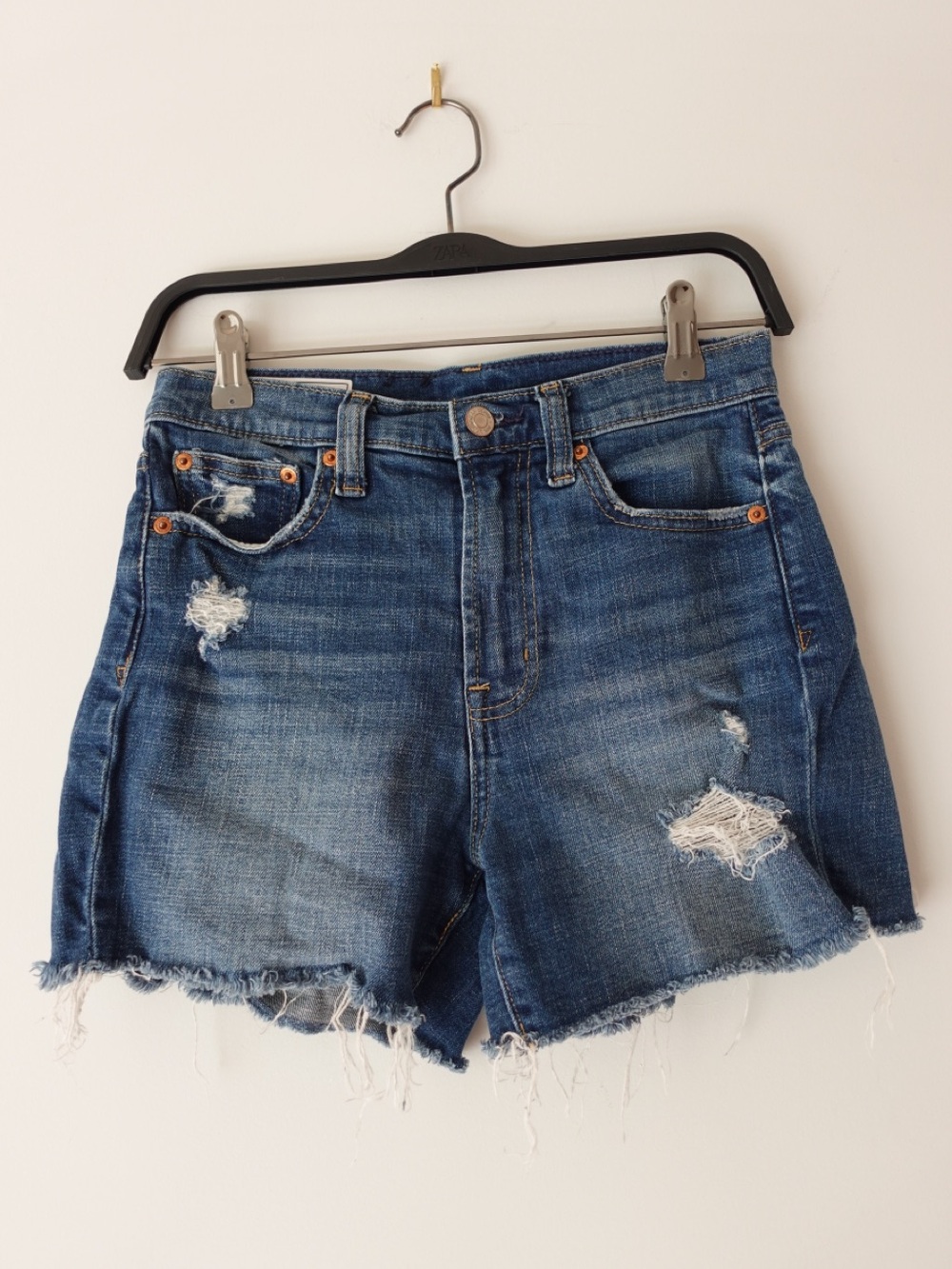 GAP High Rise Distressed Denim Cutoff Shorts Size 25